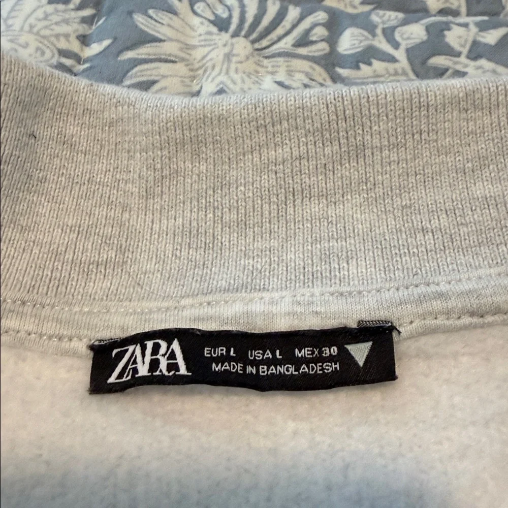 ZARA Tribeca Midtown NY Rugby Polo Sweatshirt Green Gray Striped Oversized - Picture 10 of 15